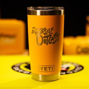 OUTCAST CUSTOM YETI TUMBLER – YELLOW EDITION